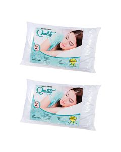 Kit 2 Travesseiro 50x70cm Quality Lavável em Poliéster Super Soft Branco - Celiflex